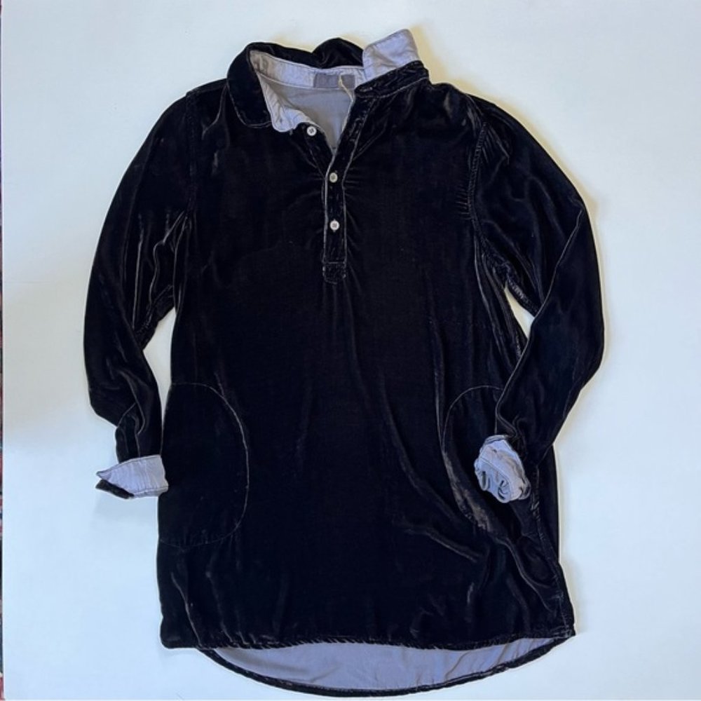 CP Shades Velvet Henley Pullover Silk Rayon Small